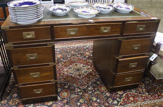 A military style pedestal desk, W.120cm